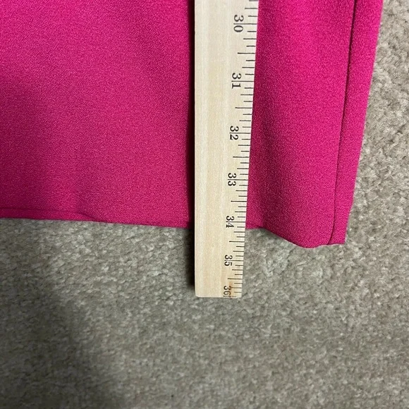 Nicole Miller Sheath Dress NWTSize 4 Pink Ruffle Sleeve V-Neck Stretch Crepe - Picture 7 of 12